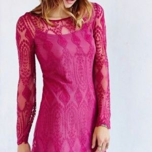 Urban Outfitters Magenta Lace Dress